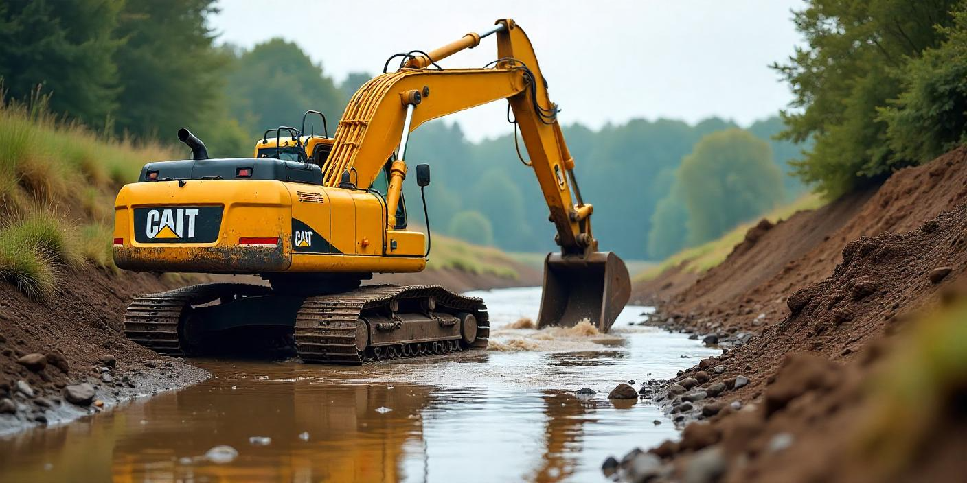 Excavation on sloped site in West Hobart TAS near heritage homes and sandstone walls.