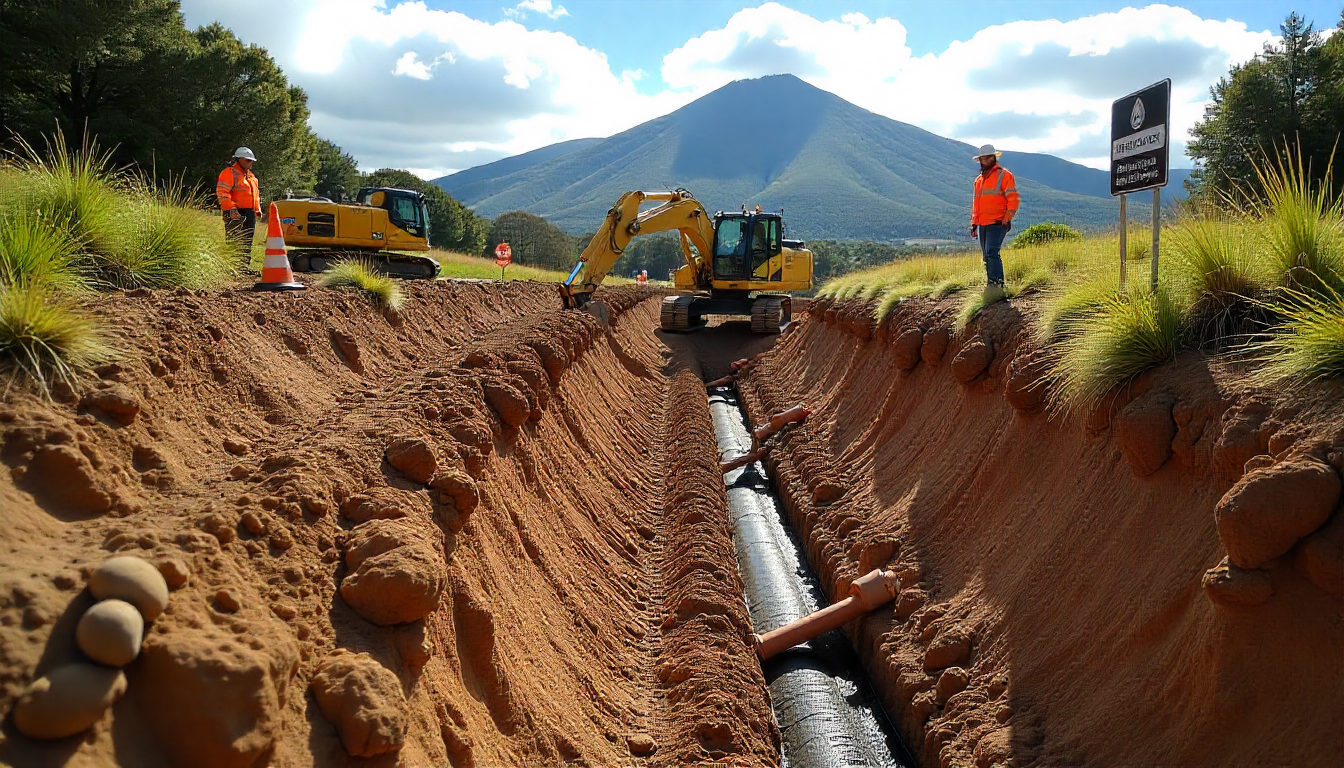 Water Runoff Management Excavation at Mount Wellington, South Hobart